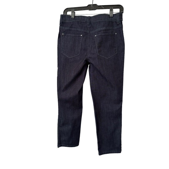 chicos fabulously slimming Dark Rinse jeans Elastic Waist cropped size 00/US 2 - Picture 2 of 9